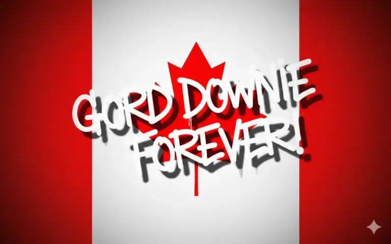Gord Downie Forever written on Canada flag